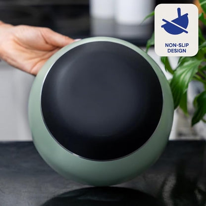 WHYSKO Stainless Steel Mixing Bowls Set of 3 with Non-Slip Silicone Base, Nesting Metal Bowls for Meal Prep, Baking, Cooking & Food Storage, Dishwasher Safe Kitchen Mixing Bowls, Green - Image 6