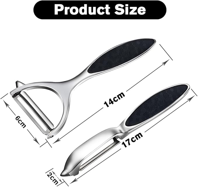 Vegetable Peeler, Potato Peelers for Kitchen Stainless Steel Multi-function Set Fruit Peeler For Kitchen and Household Tools Y & I Shape Swivel Blades with ​2 Orange Citrus Peelers - Image 2