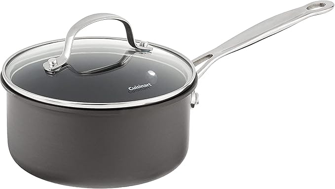 Cuisinart Chef's Classic Nonstick Hard-Anodized 1.5-Quart Saucepan with Lid, Black - Image 4