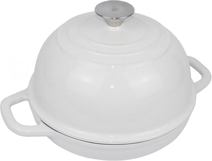 Dutch Oven for Bread Baking Bread Oven for Sourdough Bread Baking, Enameled Cast Iron Dutch Oven Pot with Lid 5 qt Cast Iron Bread Pan, White - Image 4