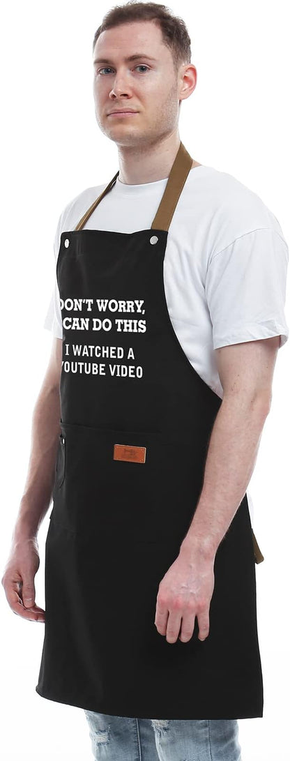 Funny Gifts for Men, Women, Dad, Anniversary, Fathers Day Gift from Daughter Son, Christmas Gift for Husband, Boyfriend, Brother, Uncle, Unique Birthday Grilling Gifts – BBQ Cooking Chef Apron
