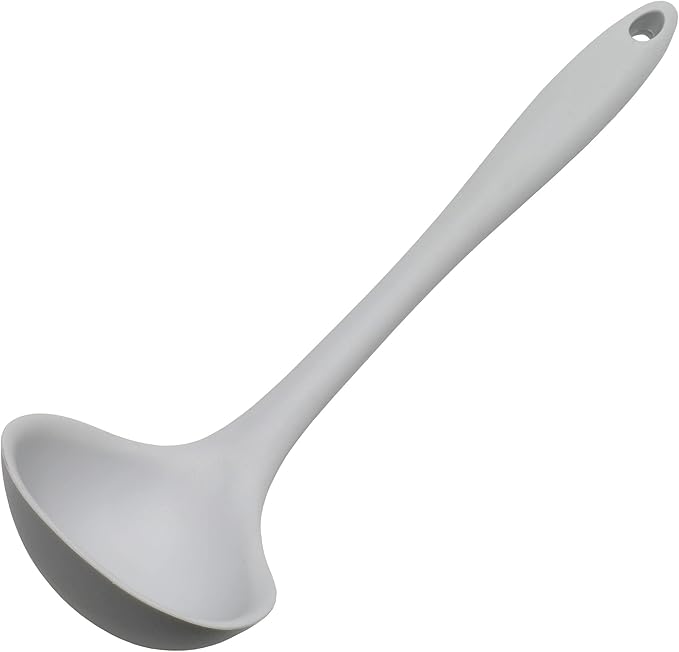Chef Craft Premium Silicone Cooking Ladle, 11.25 inch, Gray by ChefCraft
