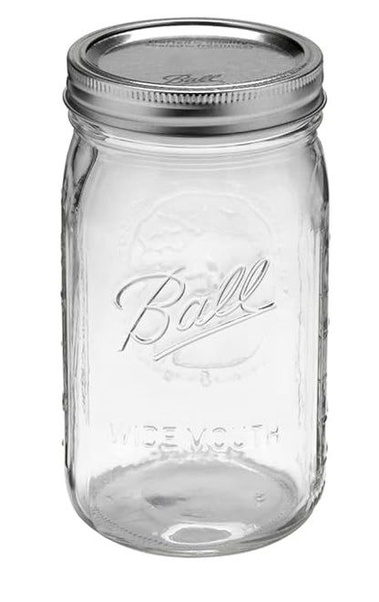 Ball Quart (32oz) Jar with Silver Lid, Wide Mouth, 1 Jar by BallJar