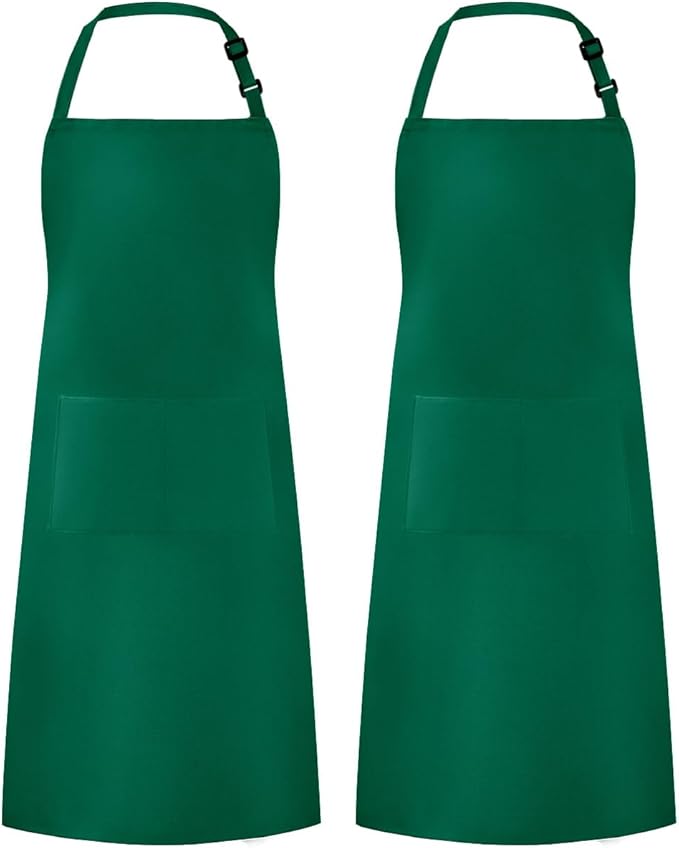 Syntus Apron for Men Women, Adjustable Cooking Kitchen Chef Aprons with 2 Pockets, Cotton/Polycotton/Polyester by Syntus