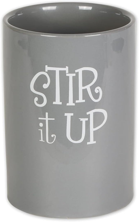 DII Kitchen Accessories Retro Collection Ceramics, Utensil Holder, Gray by DII