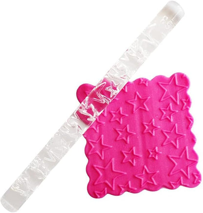 Rengue Acrylic Rolling Pin with 28 Patterns, Compliant Material, Comfortable Grip, 16 X 1 Cm, Lightweight for Dough and Pastry Acrylic Rolling Pin with 28 Patterns, Nan Kitchen (#1)