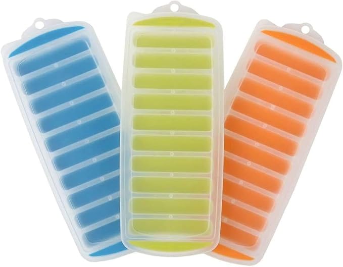Water Bottle Silicone Ice Cube Tray by Lily's Home - 3-Piece Quick-Freeze Ice Trays with 10 Ice Cube Slots – Silicone Ice Cube Tray Set Makes 30 Ice Cubes, With Lids - Image 7