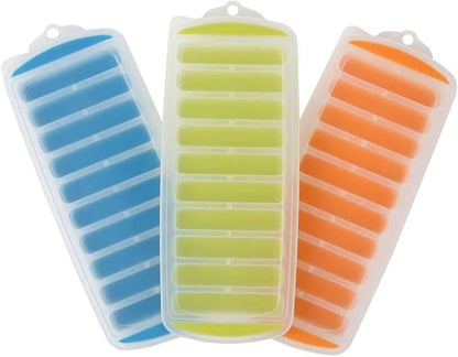 Water Bottle Silicone Ice Cube Tray by Lily's Home - 3-Piece Quick-Freeze Ice Trays with 10 Ice Cube Slots – Silicone Ice Cube Tray Set Makes 30 Ice Cubes, With Lids - Image 7
