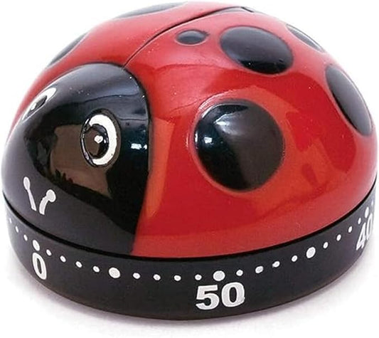Kikkerland Ladybug Kitchen Timer, Red (KT21-A), 5.7 x 5.7 x 4.4 cm