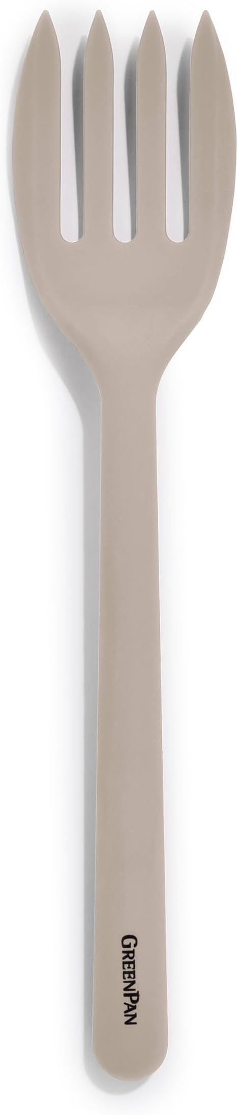 GreenPan Silicone Ultimate Fork, Mixing Stirring Serving, Cooking Kitchen Utensil, Flexible Rubber Nonstick Cookware, Rigid Steel Core, Heat-Resistant, Anti-Slip Handle BPA-Free Dishwasher Safe, Taupe by GreenPan