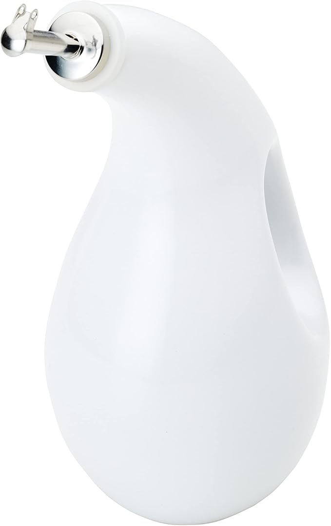 Rachael Ray Ceramic EVOO Oil and Vinegar Dispensing Bottle with Spout, 24 Ounce, White - Image 9