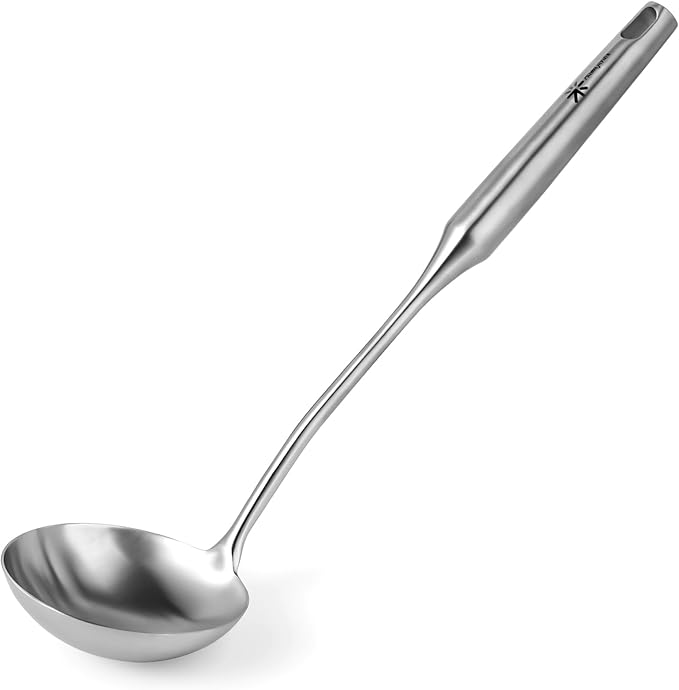 Soup Ladle - 18/10 Stainless Steel Ladle Spoon，13.8" Large Durable Metal Ladel for Serving or Cooking, Stirring, Wok & Soup, Professional Heavy Duty kitchen Utensils, Christmas gifts by Mamajardin