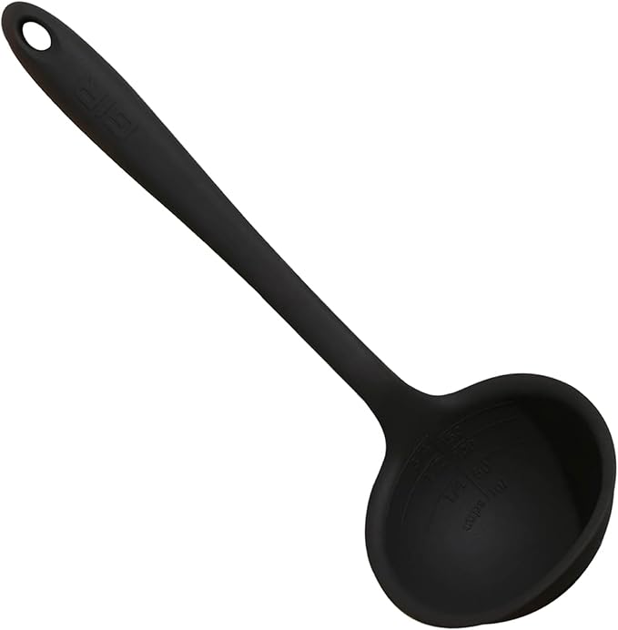GIR: Get It Right Silicone Ladle Spoon – High Heat Resistant Kitchen Tool, Durable Cooking Utensil for Serving Soups, Stews, Sauces, and Dressings, Ultimate - 13IN - Black by GIRGetItRight