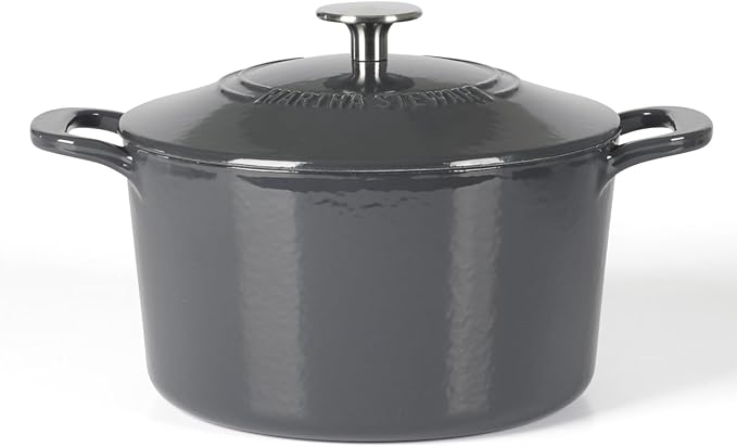 Martha Stewart Gatwick 4 Quart Enamel Cast Iron Dutch Oven - Grey by MarthaStewart