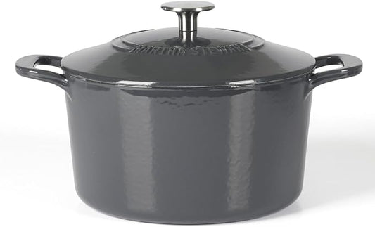 Martha Stewart Gatwick 4 Quart Enamel Cast Iron Dutch Oven - Grey by MarthaStewart