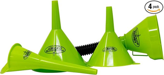 Hot Shot’s Secret 4-Piece Funnel Set – Flexible Oil Funnels for Automotive Fluids by HotShotsSecret