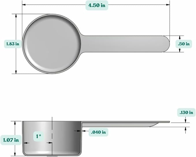 8 Teaspoon (39 mL | 1.32 Oz.) Long Handle Plastic Measuring Scoop for Coffee, Protein Powder, Pet Food, Spices, Grains, Dry Goods – Food-Grade BPA-Free (Pack of 1) - Image 2
