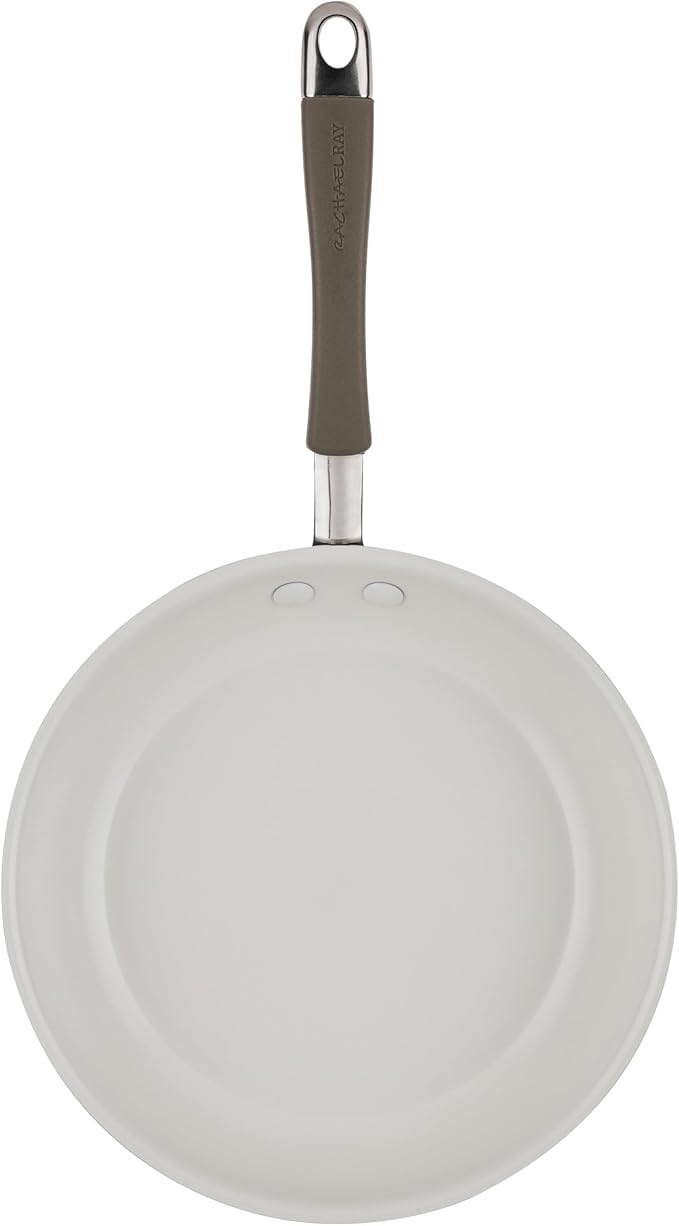 Rachael Ray Cucina Ceramic Cookware Set - 13 Pieces - Ceramic Pots and Pans Set w/Nonstick Frying Pans, Saute Pan, Saucepans, Stockpot, Lids, Pan Protectors & Cooking Utensils - Almond - Image 10