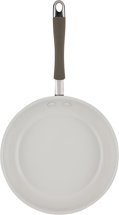Rachael Ray Cucina Ceramic Cookware Set - 13 Pieces - Ceramic Pots and Pans Set w/Nonstick Frying Pans, Saute Pan, Saucepans, Stockpot, Lids, Pan Protectors & Cooking Utensils - Almond - Image 10