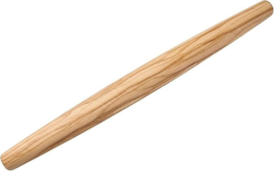 Olive Wood French Rolling Pin, 15 Inch Wooden Rolling Pin for Baking