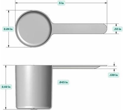 148 mL (148 CC | 5 Oz.) Long Handle Plastic Measuring Scoop for Coffee, Protein Powder, Pet Food, Spices, Grains, Dry Goods – Food-Grade BPA-Free (Pack of 100) - Image 2