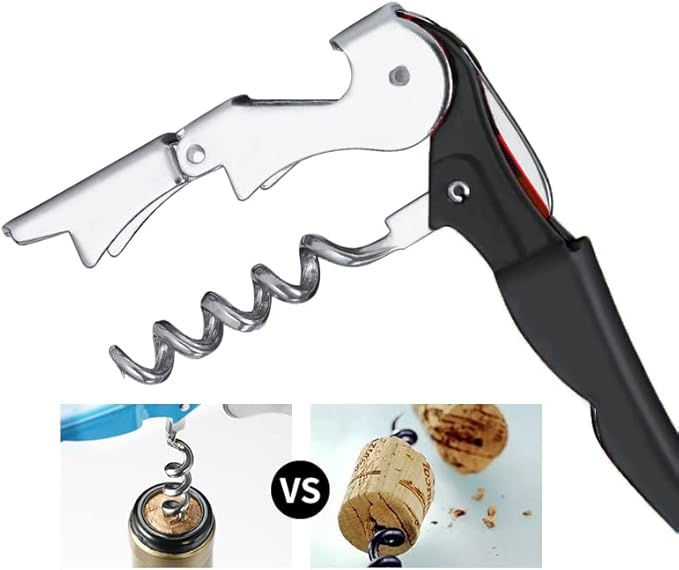 Professional Waiter Corkscrew Wine Openers Set(2PCS), Heavy Duty Stainless Steel Hinges Wine Key for Restaurant Waiters, Sommelier, Bartenders - Image 4