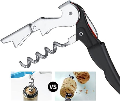 Professional Waiter Corkscrew Wine Openers Set(2PCS), Heavy Duty Stainless Steel Hinges Wine Key for Restaurant Waiters, Sommelier, Bartenders - Image 4