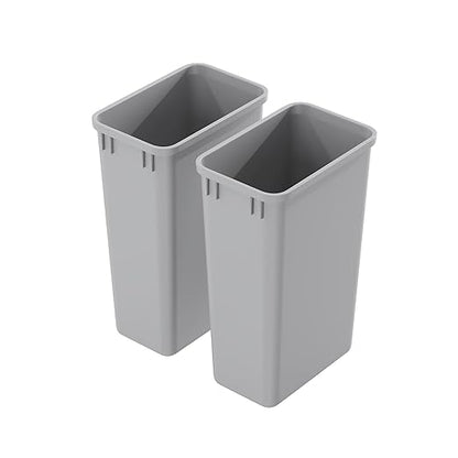 Dowell 2 Pack 50Qt Wastebasket Trash Container, 9/13Gal, Plastic, Stackable, for Kitchen/Bathroom/Office, Fits Under Sink/Desk - Grey (2, 50 QT) by DowellKitchenBath