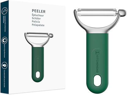 KITCHENDAO Swivel Vegetable Potato Peeler for Kitchen, Japanese Stainless Steel Sharp Blade, Heavy Duty Die-cast Construction Y Peeler, Built-in Eye Remover, Soft-touch Handle, Dishwasher Safe, Green by KITCHENDAO