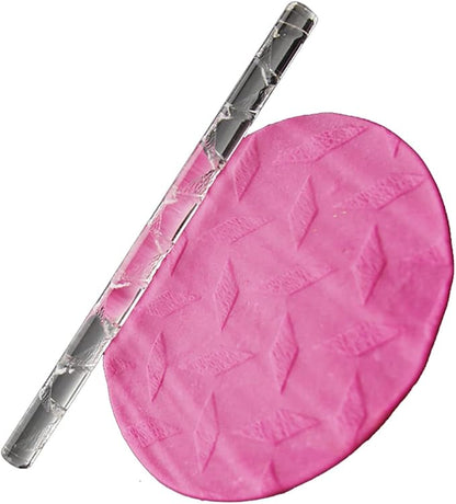 Rengue Acrylic Rolling Pin with 28 Patterns, Compliant Material, Comfortable Grip, 16 X 1 Cm, Lightweight for Dough and Pastry Acrylic Rolling Pin with 28 Patterns, Nan Kitchen (#17)