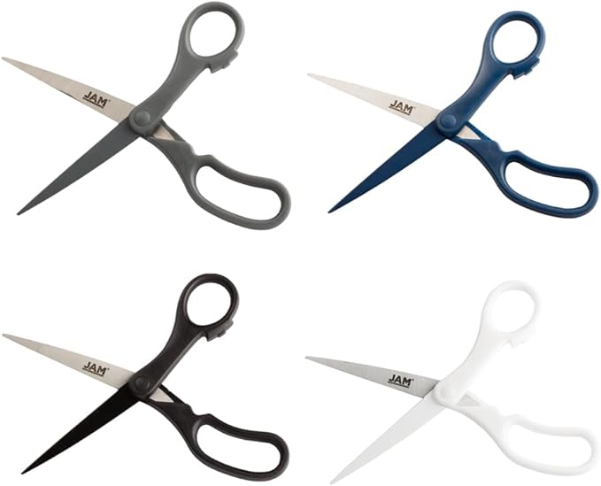 JAM PAPER Multi-Purpose Precision Scissors Set - 8 Inch - Business Assortment - Ergonomic Handle & Stainless Steel Blades - 4/Pack - Image 2