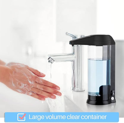 Secura 17oz Automatic Liquid Soap Dispenser, Touchless Battery Operated Hand Soap Dispenser with Adjustable Soap Dispensing Volume Control Dial, Personal Care Dispenser (Black) - Image 2