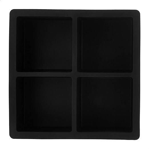 Amazon Basics Large Silicone Square Ice Cube Trays for Freezer, Dishwasher Safe, 4.25 x 4.25 x 1.77 in, Black, Set of 2 - Image 2
