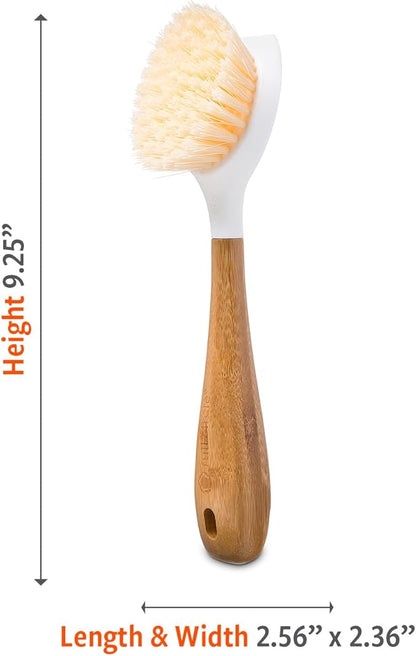 Full Circle Be Good - Bamboo Handle Dish Brush – Sustainable Kitchen Cleaning with Tough Bristles - Natural Dish Scrubber, Nonstick & Cast Iron Cleaner - Long Handle Brush for Dishes, Pots, and Pans - Image 6