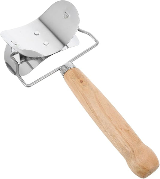 IMIKEYA Dumpling Skin Cutter for Making Dumpling Wrapper, Dough Cutter with Wooden Handle Kitchen Tool for Ravioli, Calzone, Empanada, Pierogi