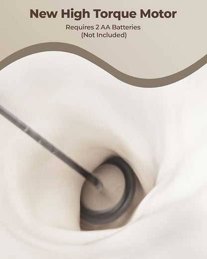 SIMPLETASTE Milk Frother Handheld Electric Foam Maker, Drink Mixer with Stainless Steel Whisk for Cappuccino, Bulletproof Coffee, Latte, Midnight Black, without Stand, Battery Operated - Image 2