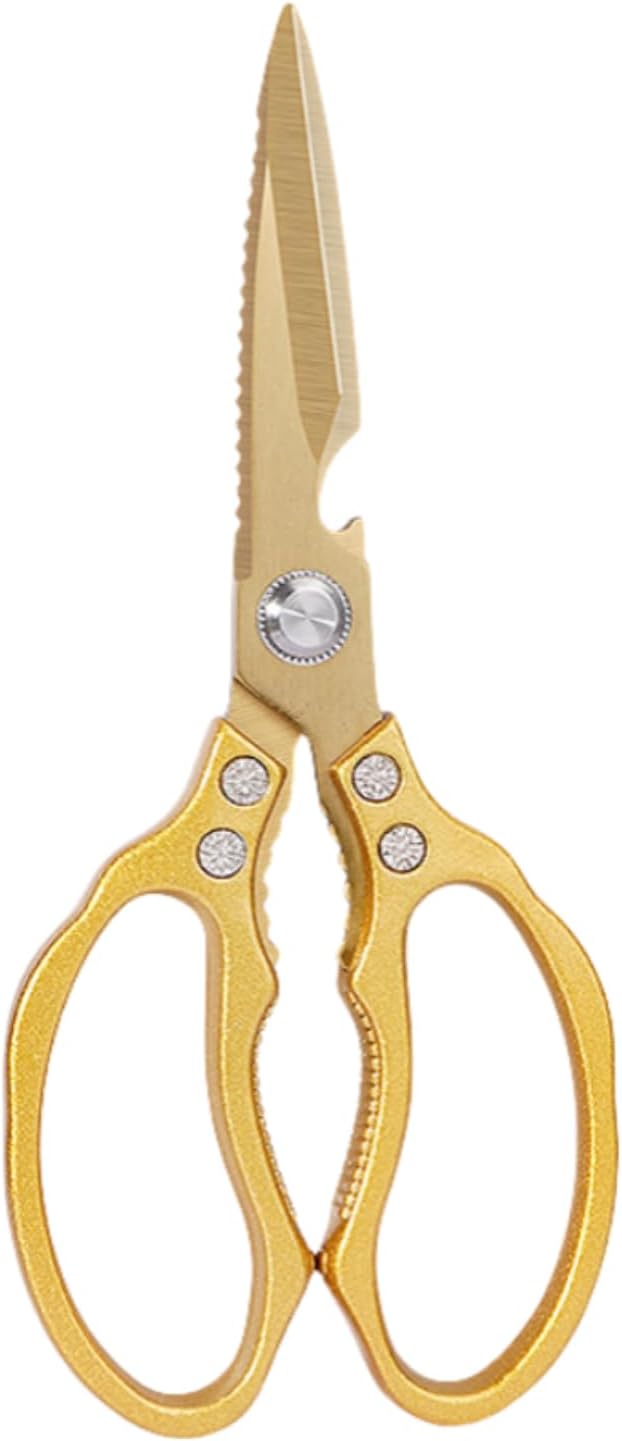 AWinjoy Japanese Gold Kitchen Scissors, Heavy Duty Stainless Steel, Multipurpose Cooking Shears, Dishwasher Safe by AWinjoykitchenshears