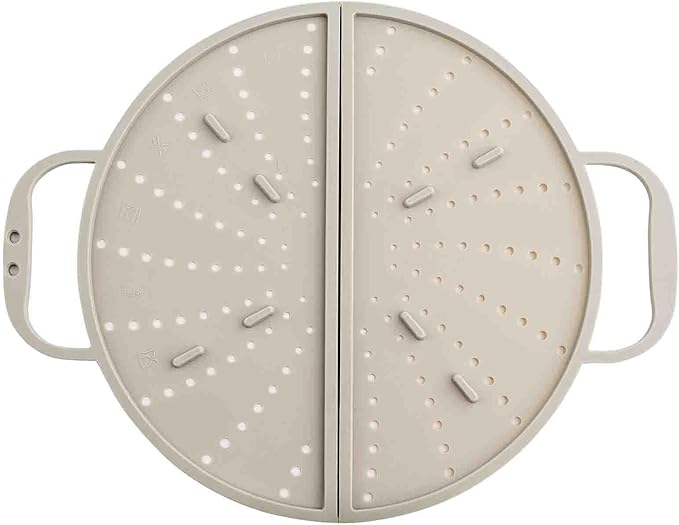 TableCraft 12780 Foldable Silicone Splatter Screen, Gray, Heat-Resistant Cover for Frying and Sautéing, Fits Pans up to 12.5”, Integrated Handles, Dishwasher Safe, Compact Foldable Design,Easy Storage by TableCraft