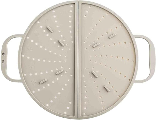 TableCraft 12780 Foldable Silicone Splatter Screen, Gray, Heat-Resistant Cover for Frying and Sautéing, Fits Pans up to 12.5”, Integrated Handles, Dishwasher Safe, Compact Foldable Design,Easy Storage by TableCraft