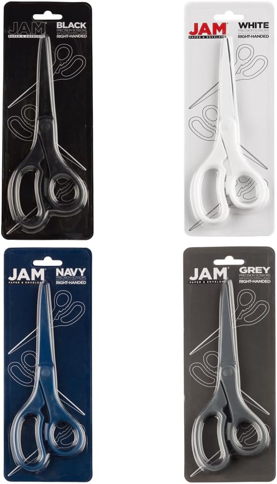 JAM PAPER Multi-Purpose Precision Scissors Set - 8 Inch - Business Assortment - Ergonomic Handle & Stainless Steel Blades - 4/Pack - Image 3
