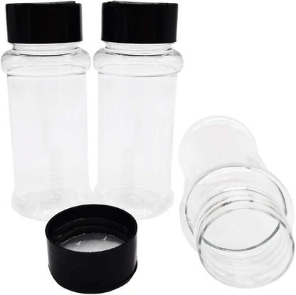OJYUDD 16 Pack 3.4oz/100ml Plastic Spice Bottles Set,Empty Seasoning Containers with Black Cap,Clear Reusable Containers Jars for Spice,Herbs,Powders,Glitters - Image 6