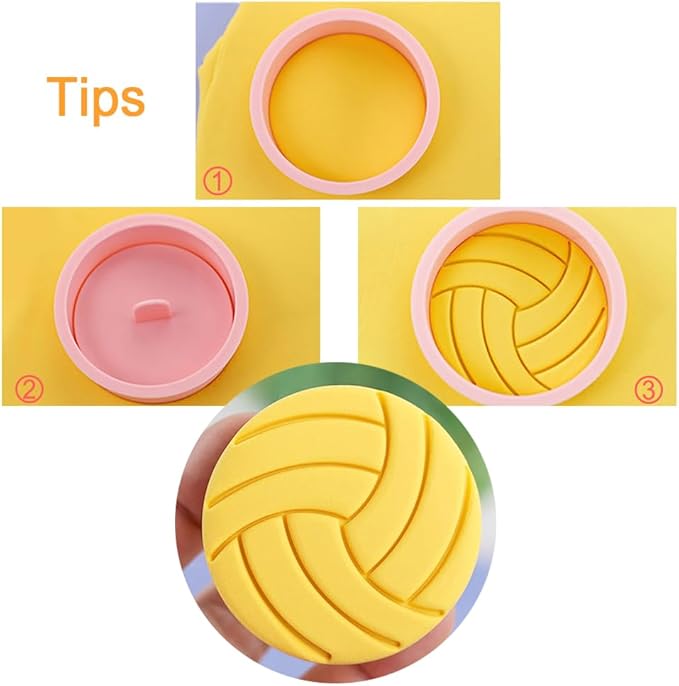 Ball Shape Cookie Cutters Set, 8-PCS 3D Football, Basketball, Baseball, Volleyball, Soccer, Tennis Cookie Cutters for Party Baking and Decoration