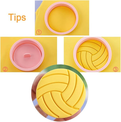 Ball Shape Cookie Cutters Set, 8-PCS 3D Football, Basketball, Baseball, Volleyball, Soccer, Tennis Cookie Cutters for Party Baking and Decoration