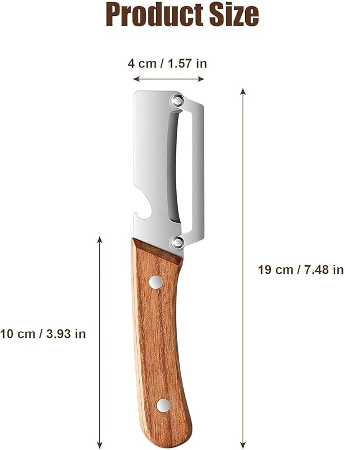 Premium Vegetable Peeler with Wooden Handle and Bottle Opener: 2-in-1 Stainless Steel Kitchen Tool for Fruit Apple Potato Pumpkin Papaya (2 PCS) - Image 6