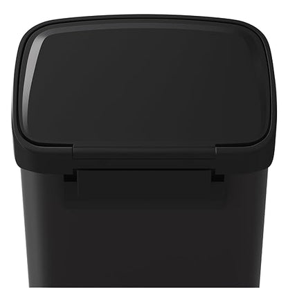 Garvee 13 gal / 50 L Metal Trash Can with Lid, Large Garbage Can for Kitchen, Rustproof Step-on Kitchen Metal Trash Bin with Liner Rim, Rear Handle, Soft Close Plastic Lid, Black - Image 8