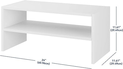 Whitmor Wood Stackable 2-Shelf Shoe Rack, White, 24 inches - Image 3