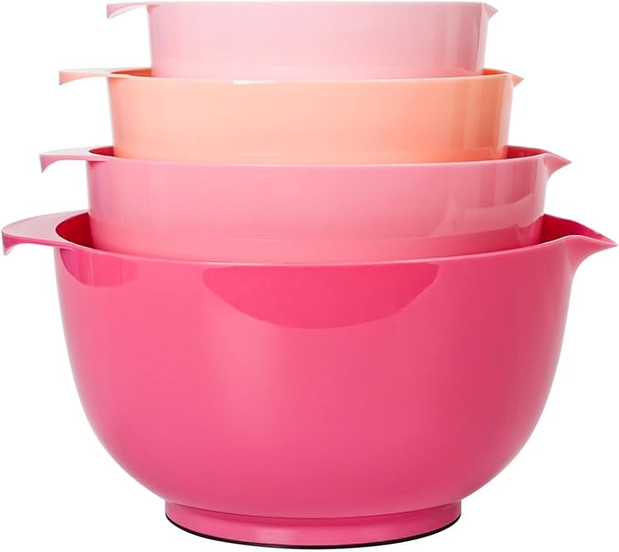 BoxedHome Classic Mixing Bowl Set, BPA Free Plastic, Microwave and Dishwasher Safe (Set of 4, Pink), 4.5 quarts - Image 8