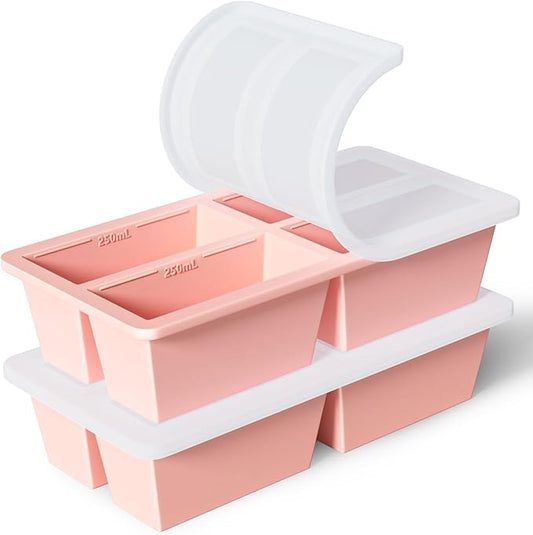 Silicone Freezer Tray for Sauce Cube: FDDAI Super Prep Freezing Tray for Souped Storage - Freeze 125mL 250mL Broth Soup Portion