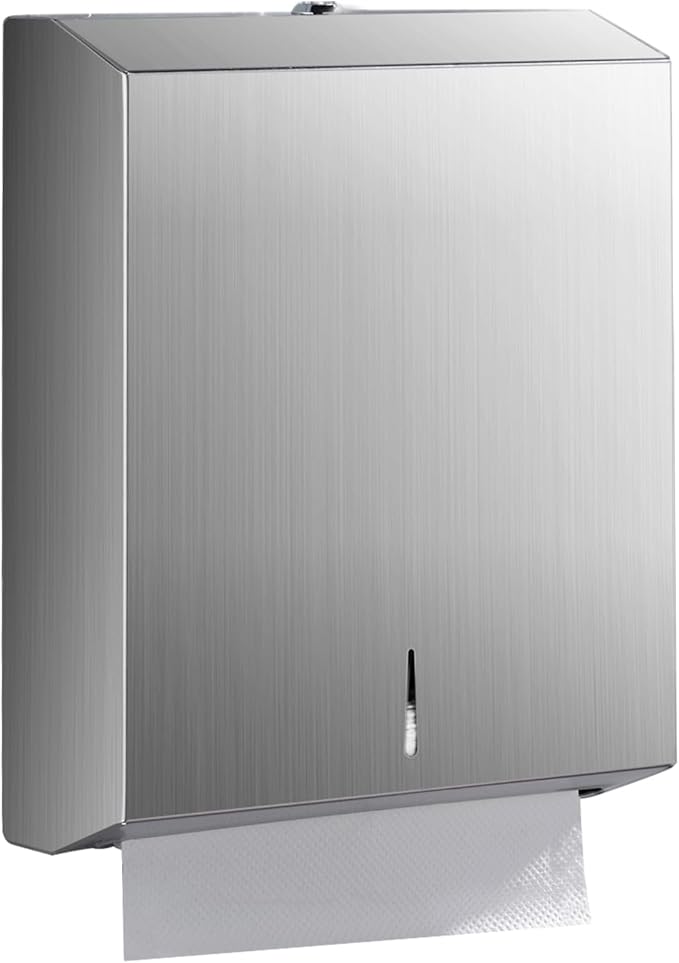 Paper Towel Dispenser Wall Mount - Multifold Trifold Paper Towel Dispensers, Large Capacity Stainless Steel Tissue Holder, Suitable for Bathrooms and Public Places by modunfulbathroom