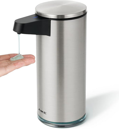 AIKE SensePro Automatic Soap Dispenser Type-C Rechargeable, Brushed Stainless Steel Finish 12.8 fl.oz. for Liquid Soap by AIKE